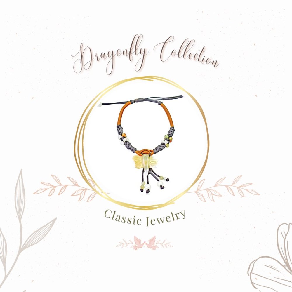 Beautiful and Elegant Dragonfly Handmade Jade Bracelet